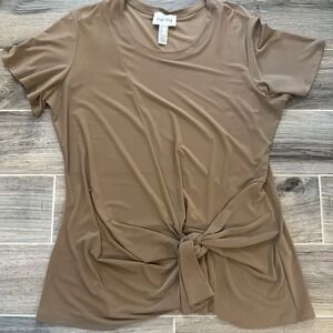 Joseph Ribkoff Size 20 Flutter Sleeve Faux Wrap Top MSRP $142+ Flattering